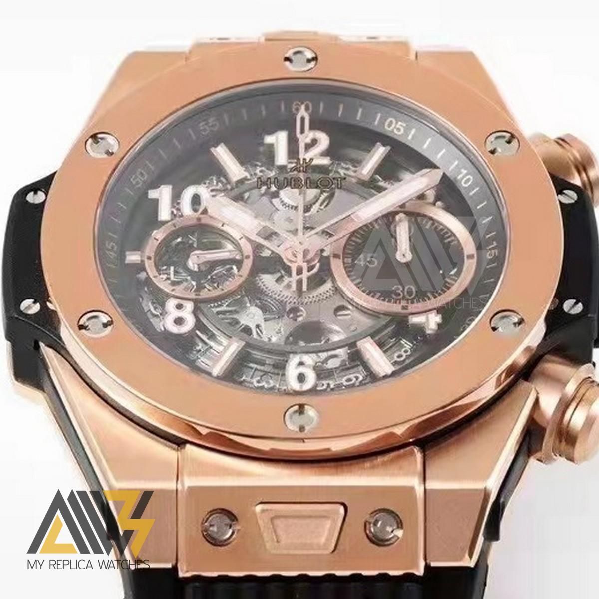 Big Bang Unico 421.OX.1180.RX 44mm Rosegold Case ZF 1:1 Best Edition Skeleton Dial on Black Rubber Strap A1280